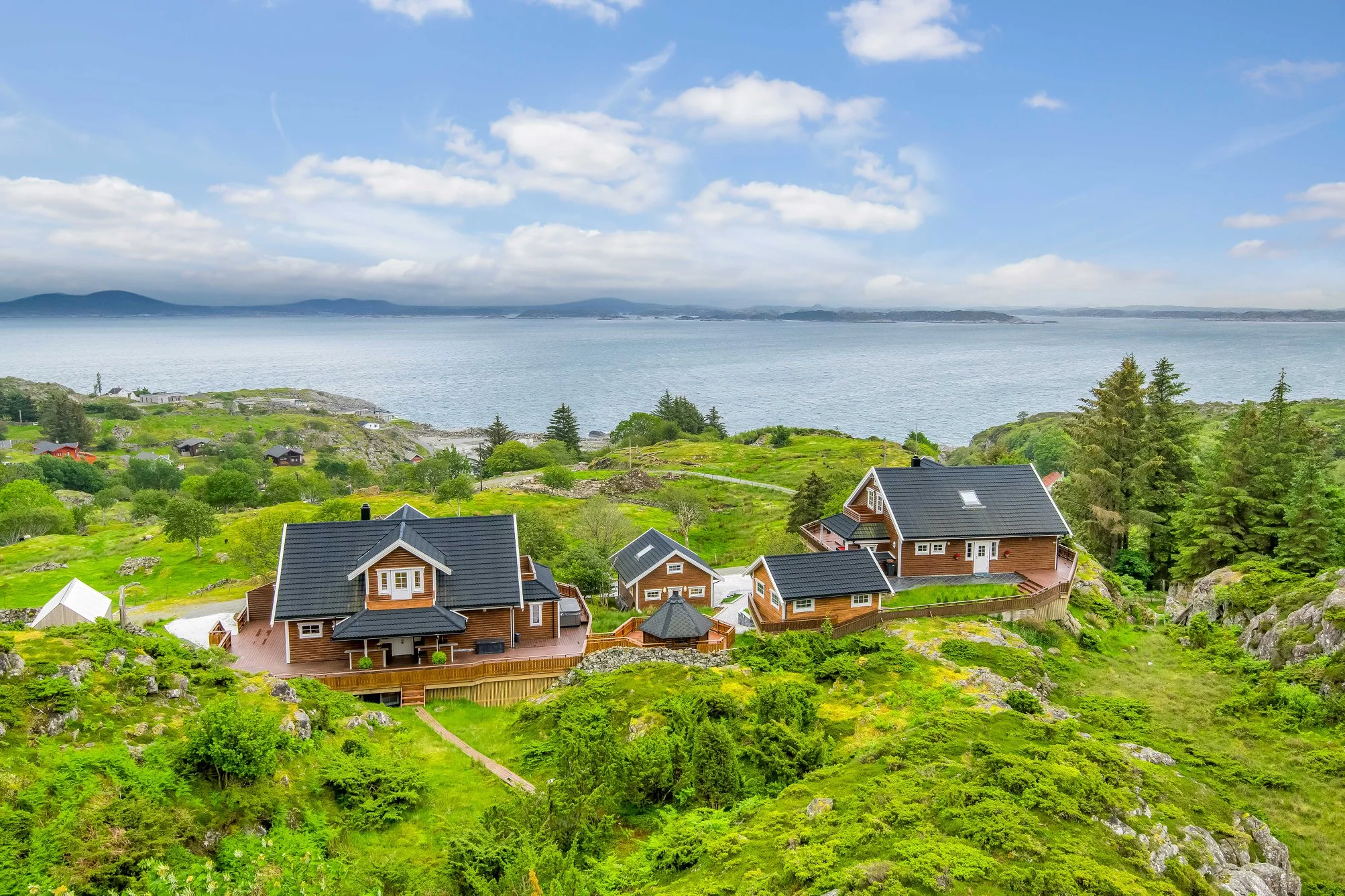 Cinematic View of Austevoll Resort